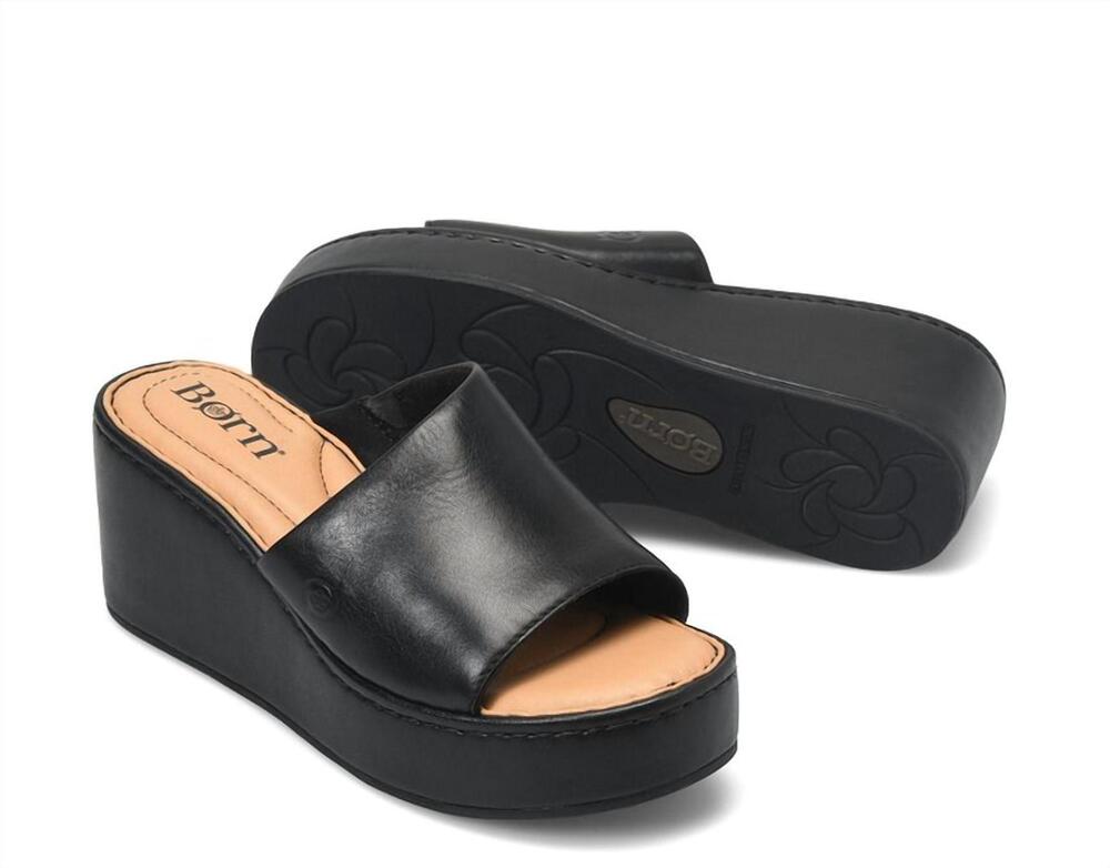 NEW BORN women's shilo platform slide in black